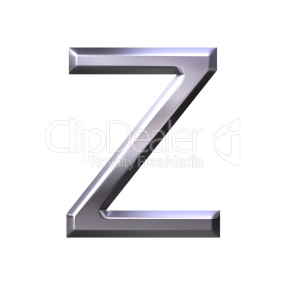 3D Silver Letter z