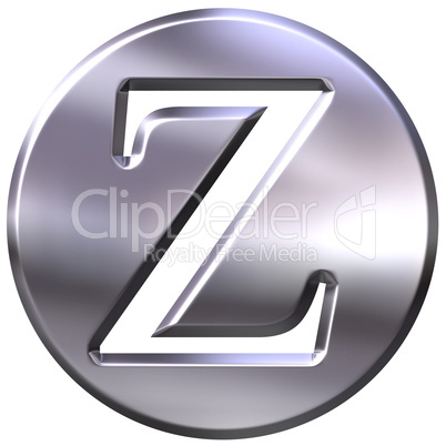 3D Silver Letter Z