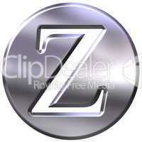 3D Silver Letter Z