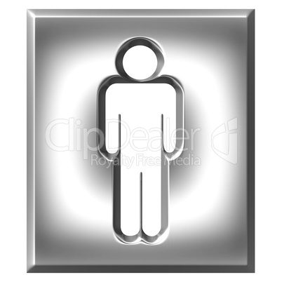 3D Silver Male Sign