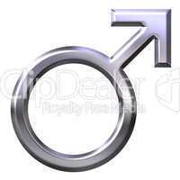 3D Silver Male Symbol