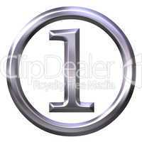 3D Silver Number 1