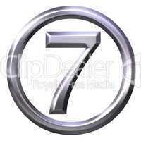 3D Silver Number 7