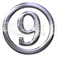 3D Silver Number 9