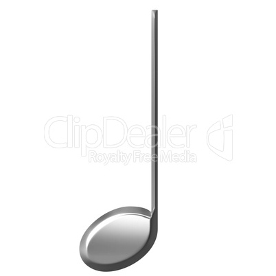 3D Silver Quarter Note