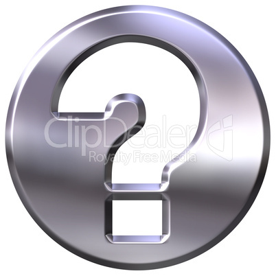 3D Silver Question Sign