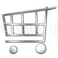 3D Silver Shopping Cart