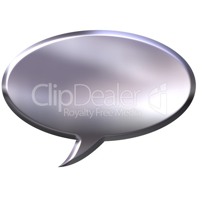 3D Silver Speech Bubble