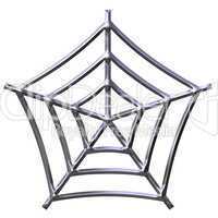 3D Silver Spider Web