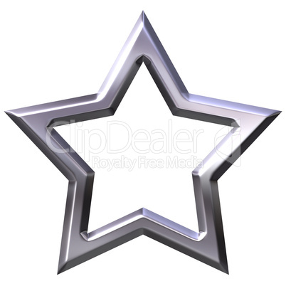 3D Silver Star Frame