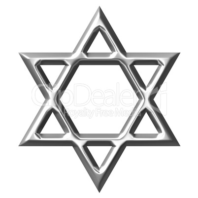 3D Silver Star of David