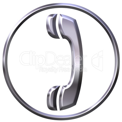 3D Silver Telephone Sign