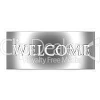 3D Silver Welcome Sign