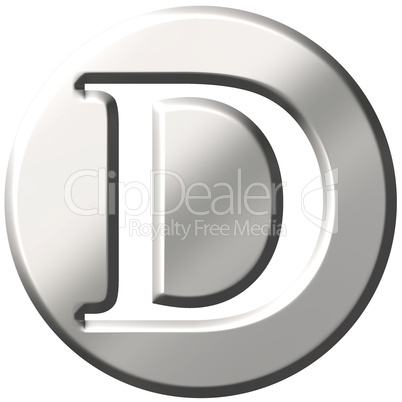 3D Steel Letter D