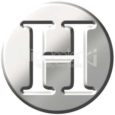 3D Steel Letter H