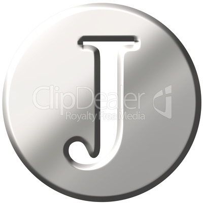 3D Steel Letter J