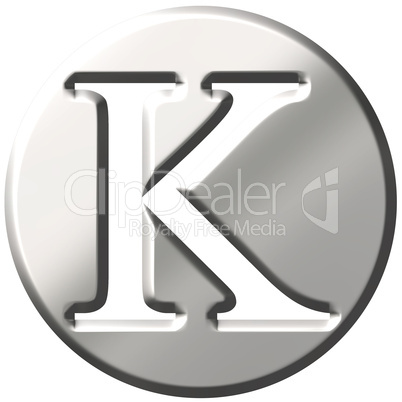 3D Steel Letter K