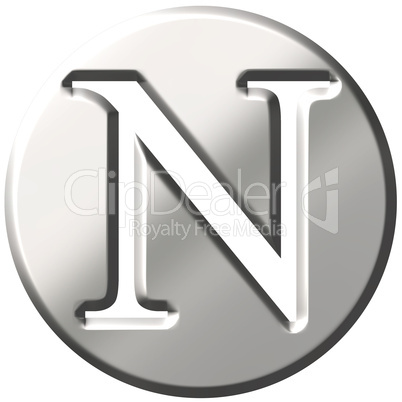 3D Steel Letter N