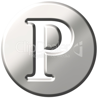 3D Steel Letter P