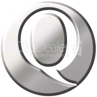 3D Steel Letter Q