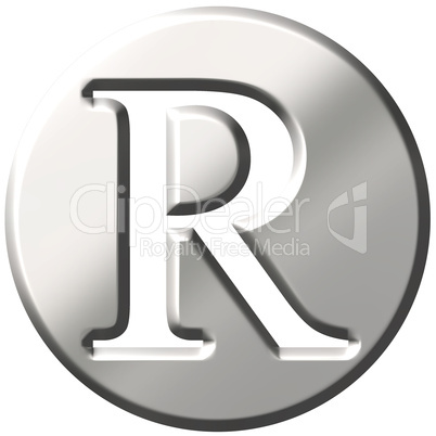 3D Steel Letter R