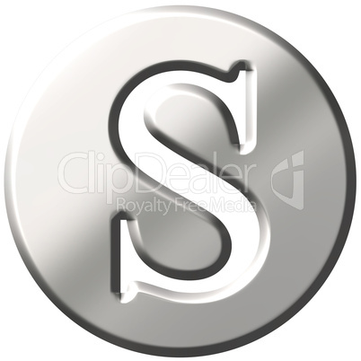 3D Steel Letter S