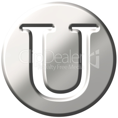 3D Steel Letter U