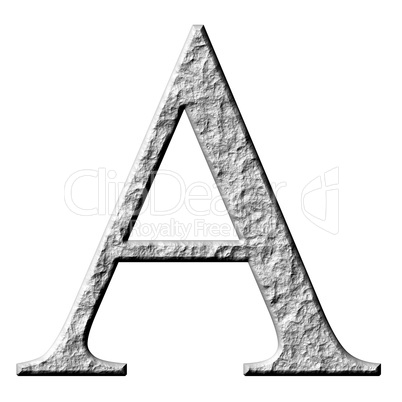 3D Stone Greek Letter Alpha