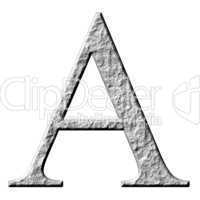 3D Stone Greek Letter Alpha