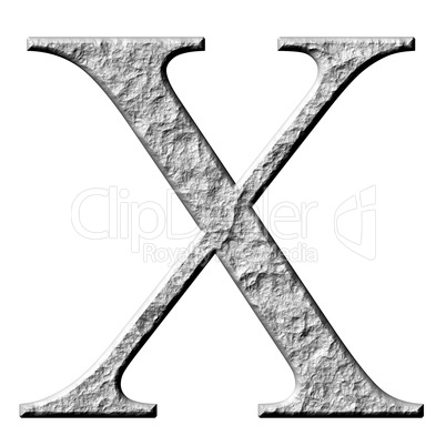 3D Stone Greek Letter Chi