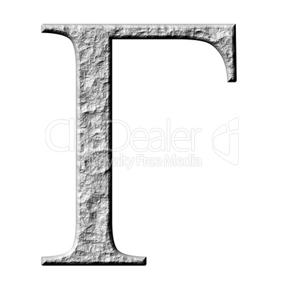 3D Stone Greek Letter Gamma