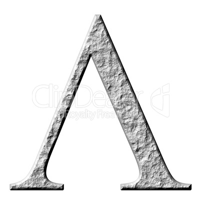 3D Stone Greek Letter Lambda
