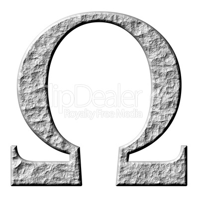 3D Stone Greek Letter Omega