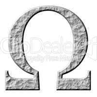 3D Stone Greek Letter Omega