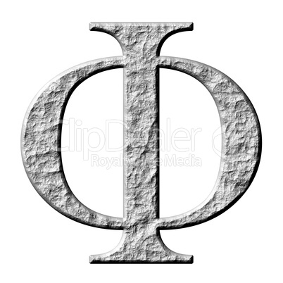 3D Stone Greek Letter Phi