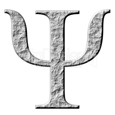 3D Stone Greek Letter Psi
