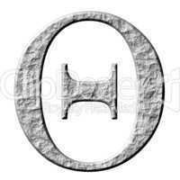 3D Stone Greek Letter Theta