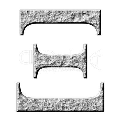 3D Stone Greek Letter Xi