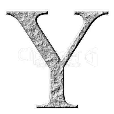 3D Stone Greek Letter Ypsilon