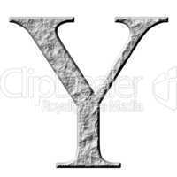 3D Stone Greek Letter Ypsilon