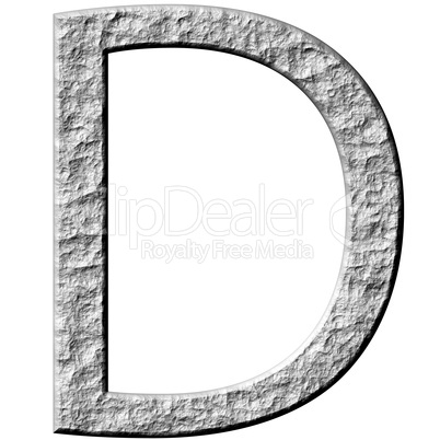 3D Stone Letter D