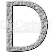 3D Stone Letter D