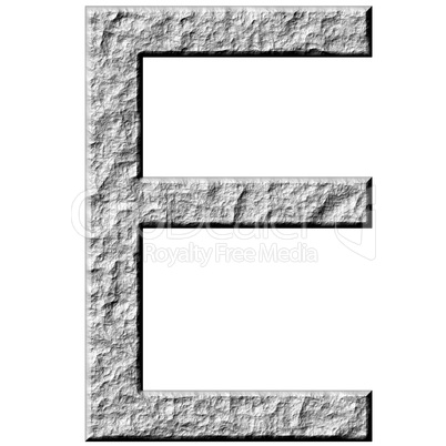 3D Stone Letter E