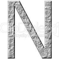3D Stone Letter N