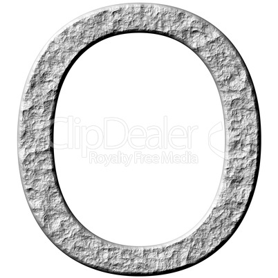 3D Stone Letter O