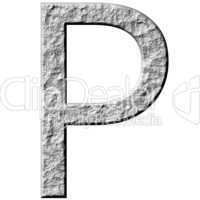 3D Stone Letter P