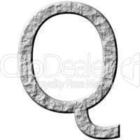 3D Stone Letter Q