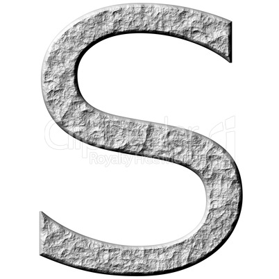 3D Stone Letter S