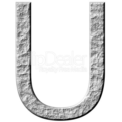 3D Stone Letter U