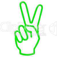3D Victory Hand Sign